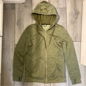 Moss Olive Green Zip Up Hooded Climawarm Adidas Sweater